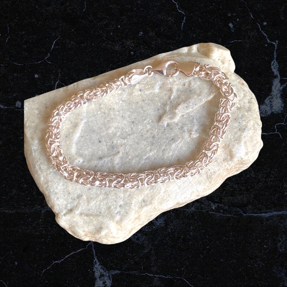 Vintage Italy Milor Sterling Silver Byzantine Chain Link Bracelet - Picture 1 of 7